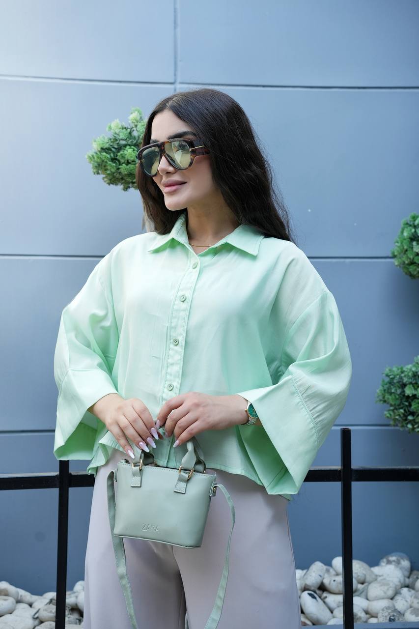 شومیز پری شیشه ای مغزی دوزی